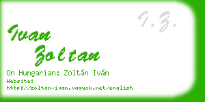 ivan zoltan business card